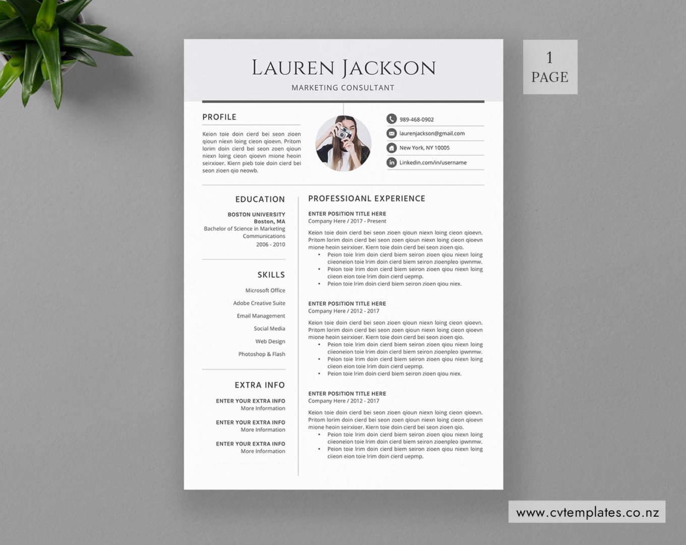 Best Selling CV Templates for Fresh College Students – CVTemplates.co.nz