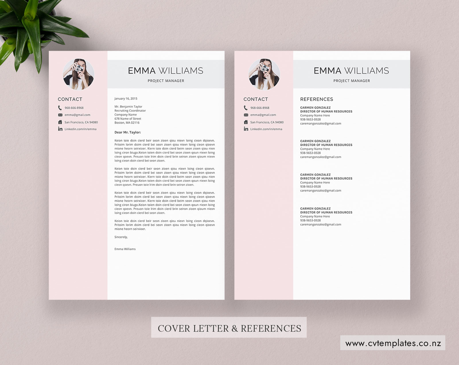 Cv Template For Ms Word Minimalist Curriculum Vitae Professional Cv Template Cover Letter Modern Creative Resume Template Design Instant Download Emma Cv Template Cvtemplates Co Nz