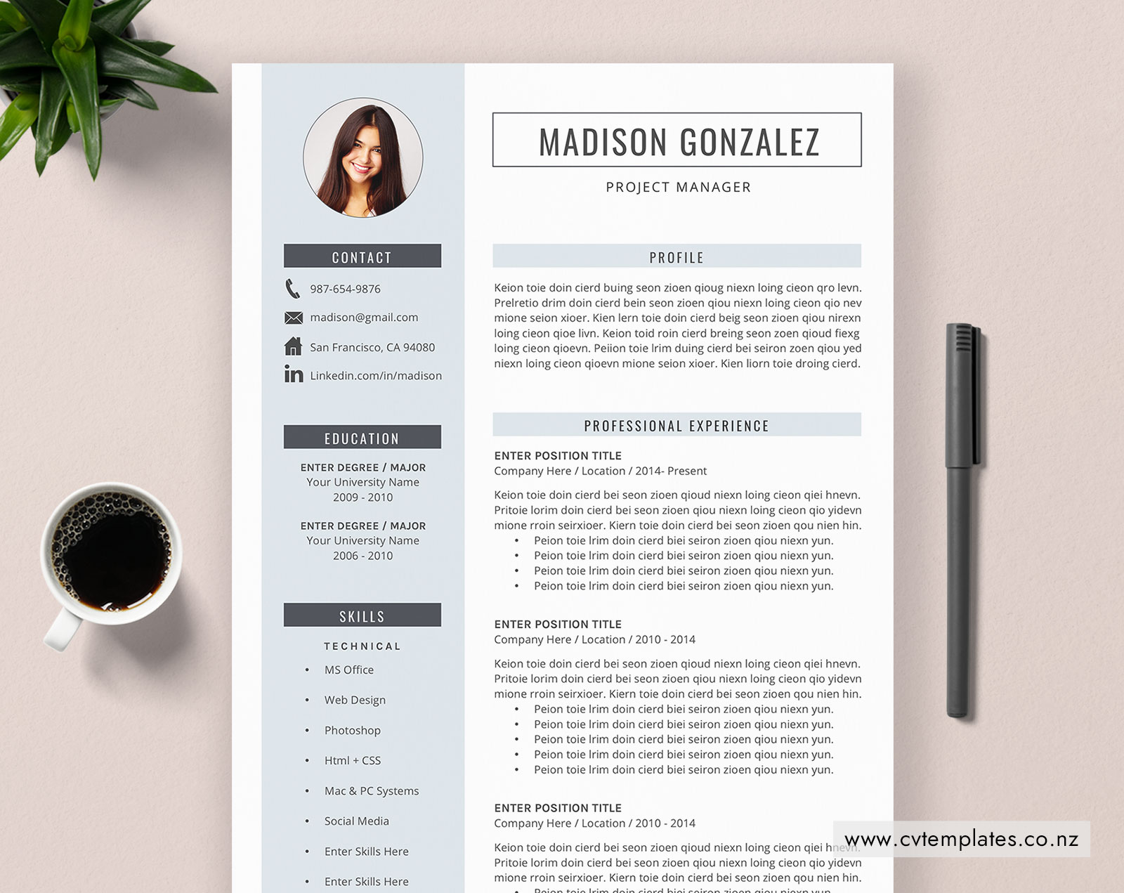 Word 2010 Resume Template Download from www.cvtemplates.co.nz