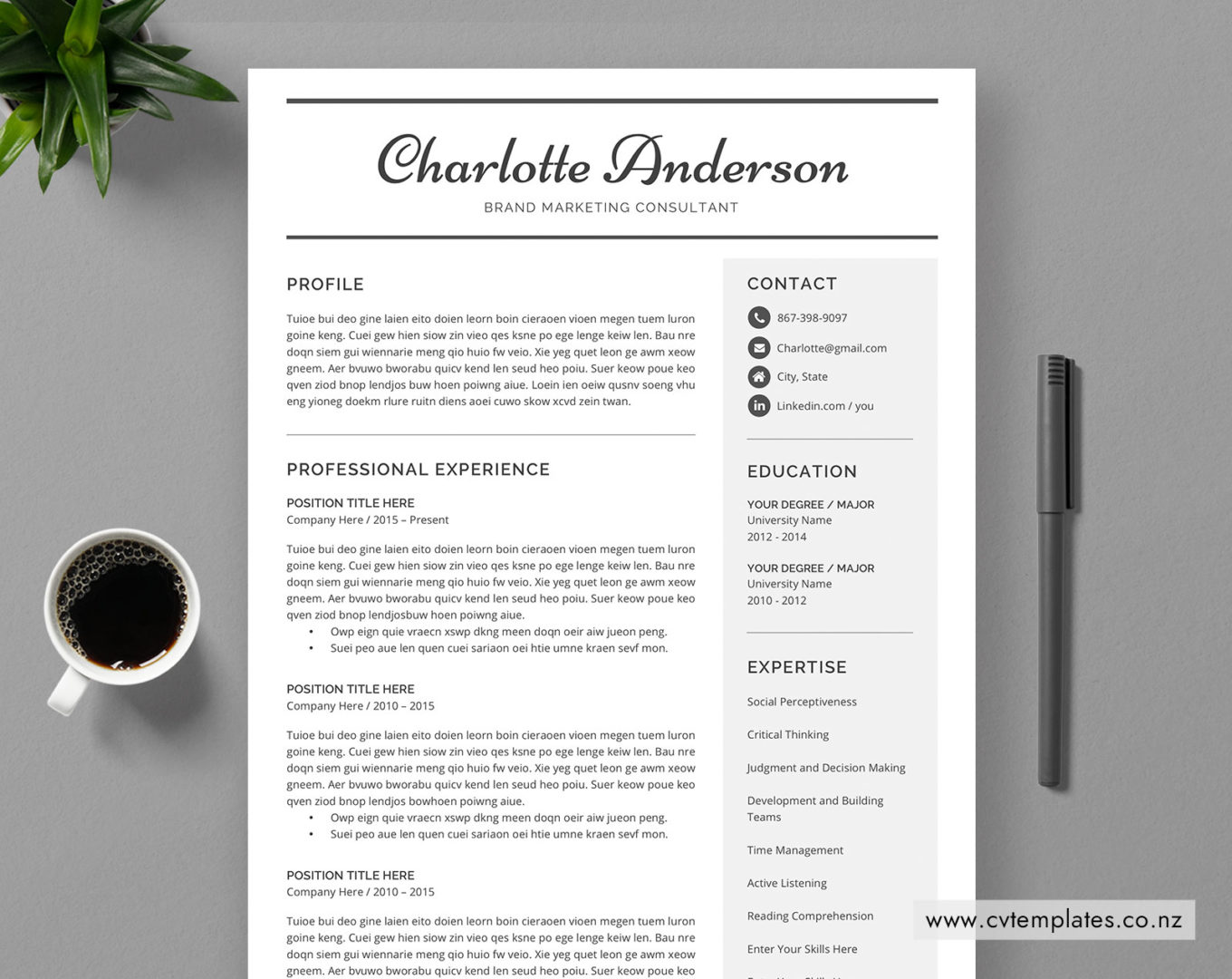 www.cvtemplates.co.nz-New Zealand CV Template-Charlotte CV Template-01