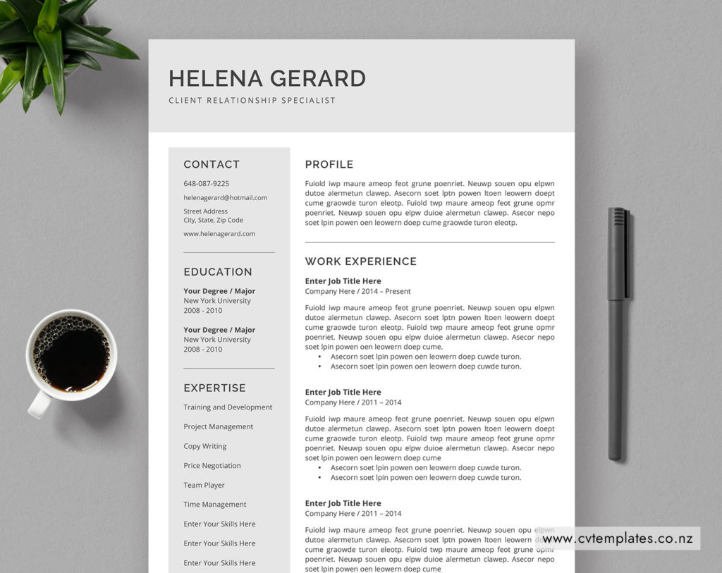 new zealand format cv and cover letter