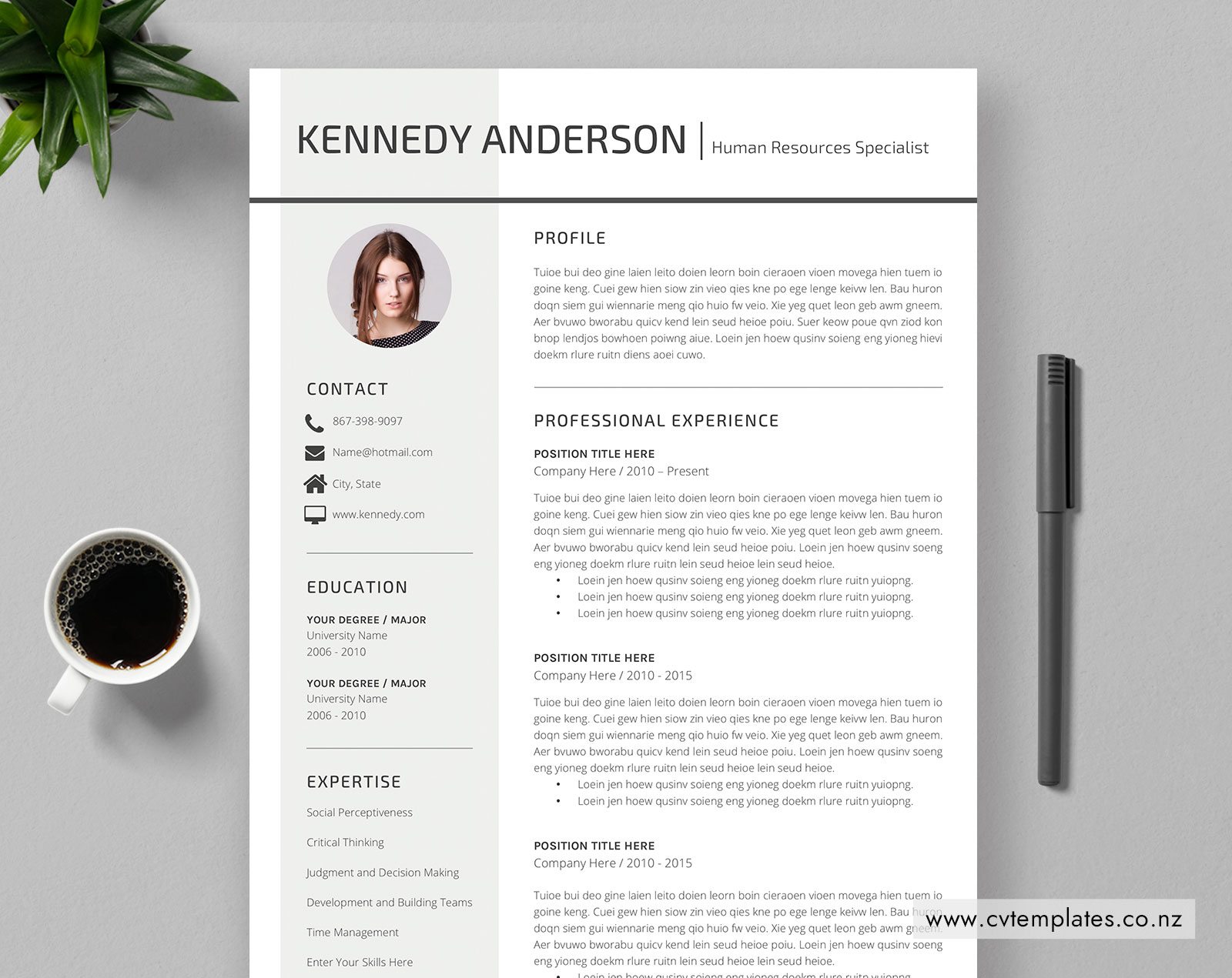 Clean Resume Template from www.cvtemplates.co.nz