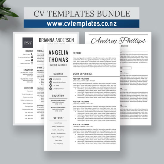 New Zealand Modern CV Template for MS Word Professional and Creative