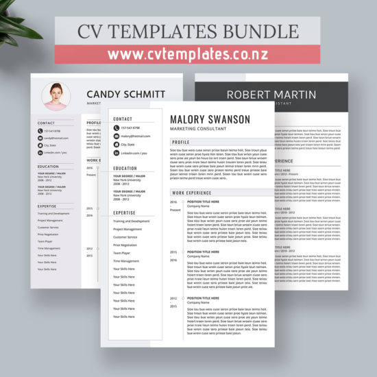 New Zealand CV Template for MS Word Cover Letter Editable Resume
